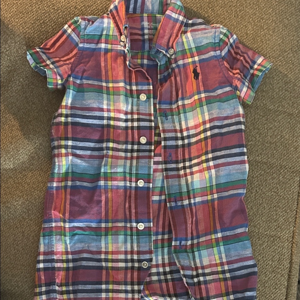 Polo by Ralph Lauren Multicolor Plaid Kids Bodysuit